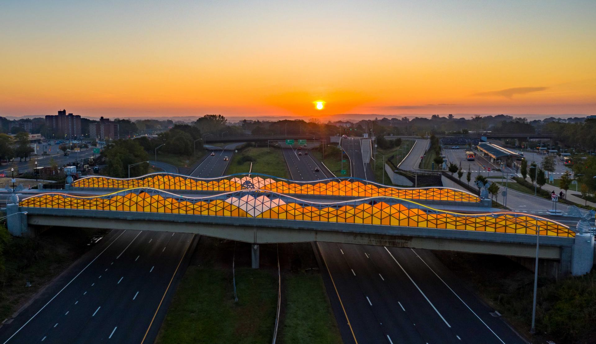 Beehive Bridge  New Britain’s downtown corridor has suffered since Route 72 bisected the city in the 1960s.  The Beehive Bridge was designed to bring light, life, and reconnection to downtown.…  View Project 